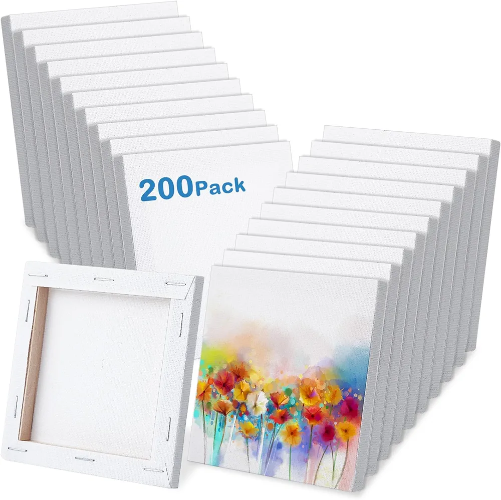 GOTIDEAL Canvases for Painting, 5x7 inch of 24, Professional Primed White  Blank Flat Canvas Panels- 100% Cotton Artist Canvas Boards for Acrylics